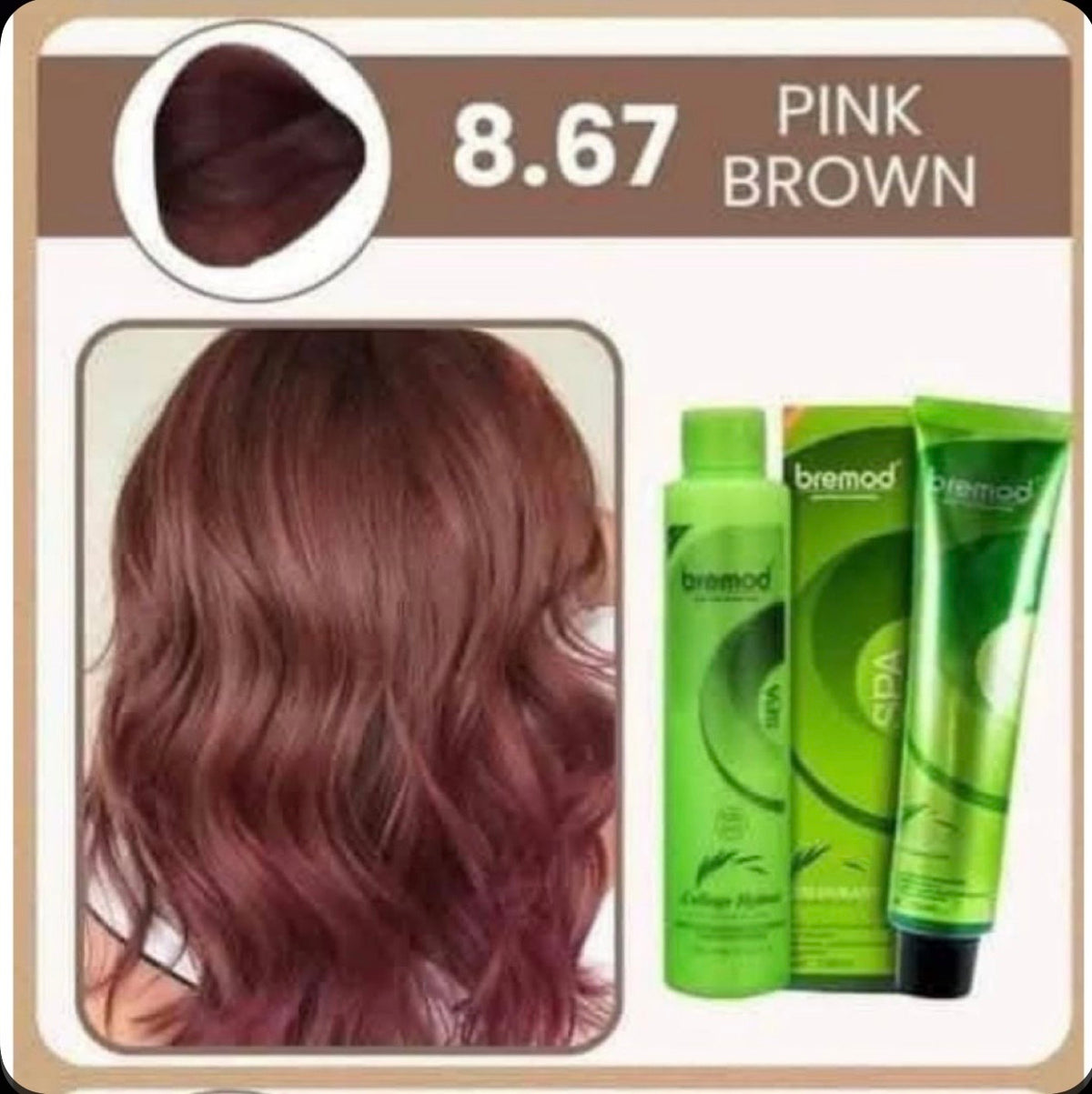 Bremod Hair Color  Pink Brown 8.67
