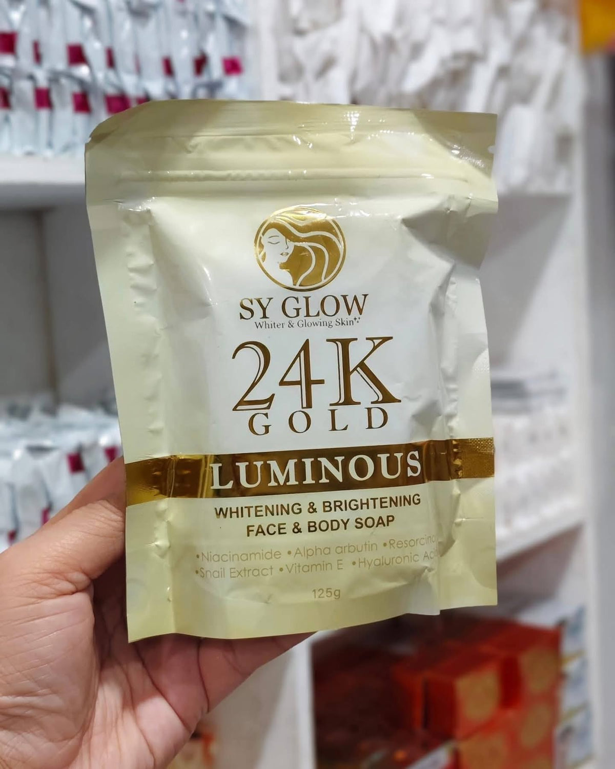 SY GLOW 24K GOLD LUMINOUS WHITENING & BRIGHTENING SOAP